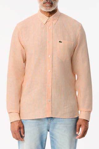 Camisa regular em linho - Pêssego
