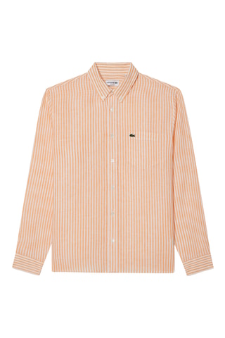 Camisa regular em linho - Pêssego