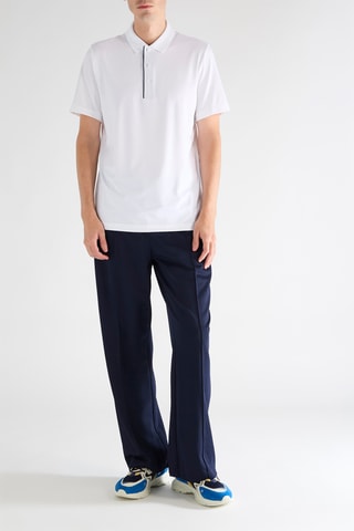 Polo - Branco e azul-marinho