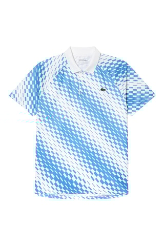 Polo regular Lacoste Tennis x Novak Djokovic - Branco e azul-petróleo