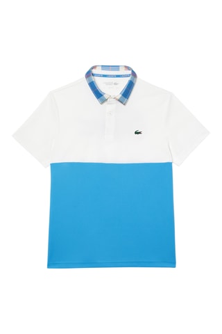 Polo regular - Branco e azul-elétrico