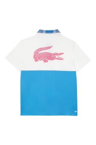 Polo regular - Branco e azul-elétrico
