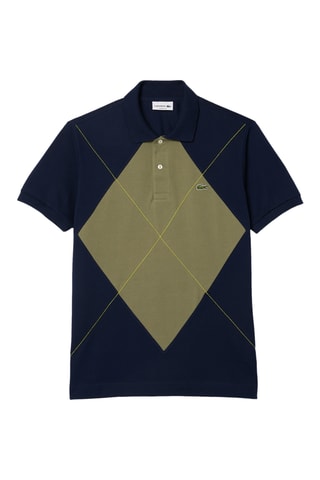 Polo em algodão biológico - Azul-marinho e caqui