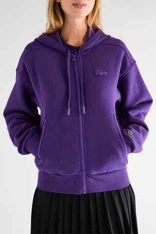 Sweat com capuz em algodão biológico - Violeta