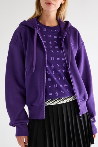 Sweat com capuz em algodão biológico - Violeta