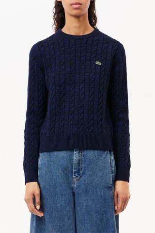 Camisola de lã e algodão biológico - Azul-marinho