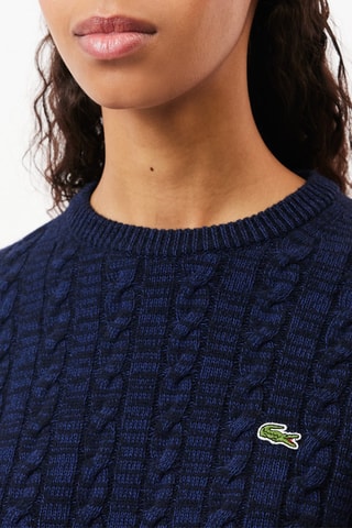 Camisola de lã e algodão biológico - Azul-marinho