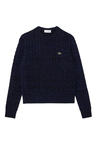 Camisola de lã e algodão biológico - Azul-marinho