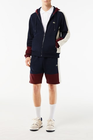 Sweat com capuz em algodão biológico - Azul-marinho e branco
