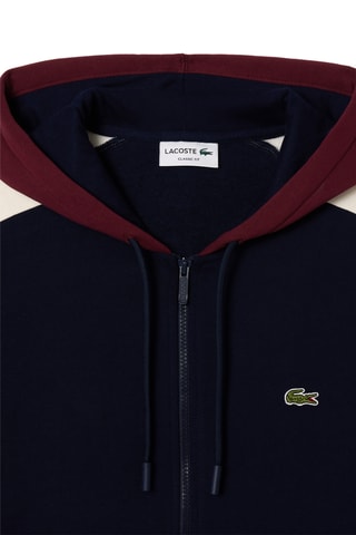 Sweat com capuz em algodão biológico - Azul-marinho e branco