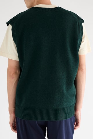 Camisola sem mangas em lã - Verde-escuro