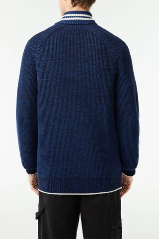 Camisola em lã e alpaca - Azul-marinho