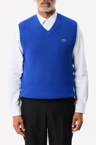 Camisola sem mangas em lã - Azul-elétrico