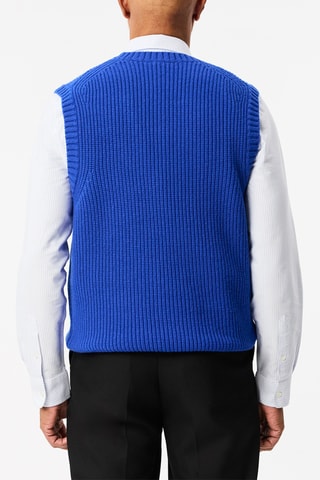 Camisola sem mangas em lã - Azul-elétrico