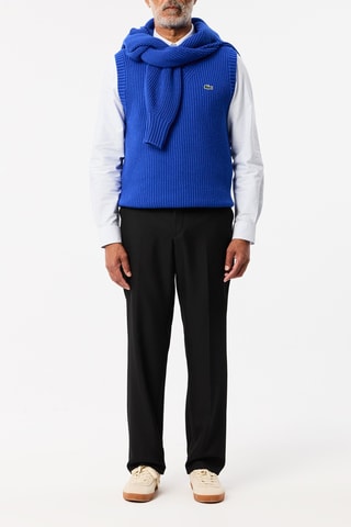 Camisola sem mangas em lã - Azul-elétrico