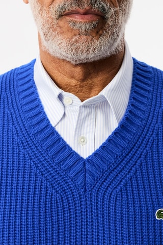 Camisola sem mangas em lã - Azul-elétrico