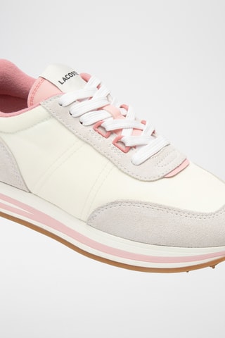 Sapatilhas de couro L-Spin - Cru e rosa