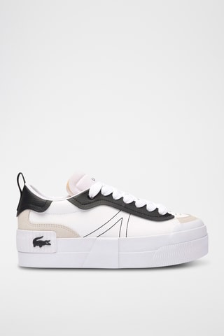 Sapatilhas de couro L004 - Branco e preto