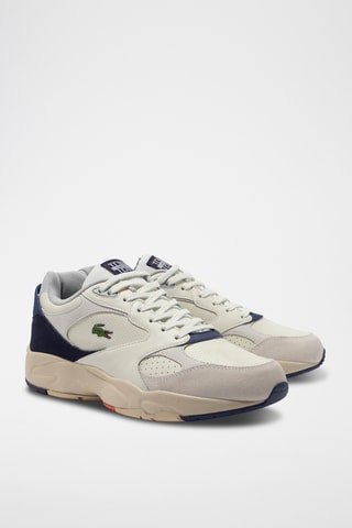 Sapatilhas em couro Storm 96 - Cru e azul-marinho