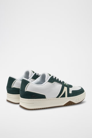 Sapatilhas de couro L001 - Branco e verde-escuro