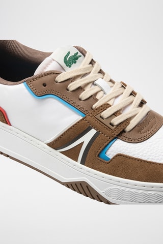 Sapatilhas de couro L001 - Castanho e branco