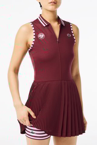 Vestido Roland-Garros - Bordô e branco