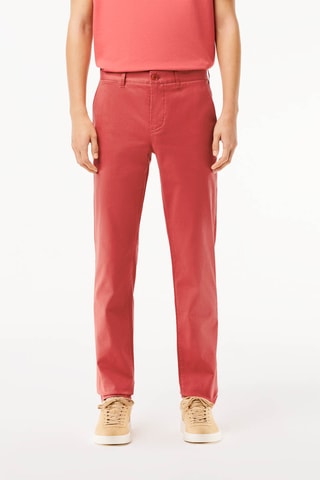 Calças slim em algodão biológico - Vermelho