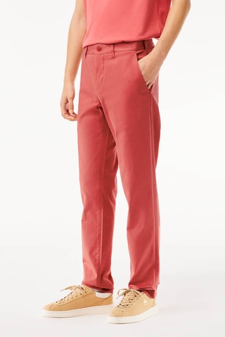Calças slim em algodão biológico - Vermelho