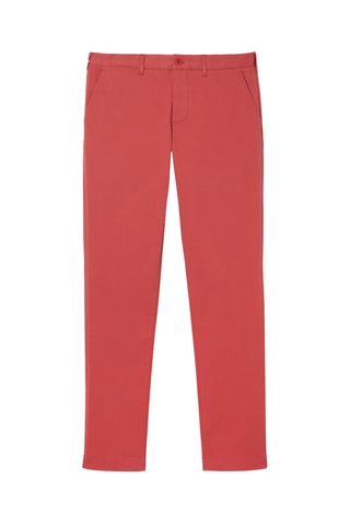 Calças slim em algodão biológico - Vermelho