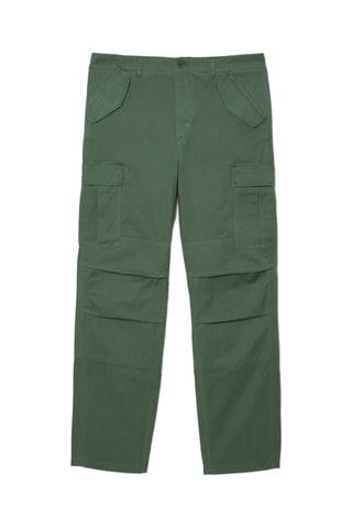 Calças direitas - Verde-escuro