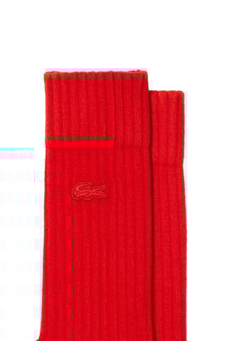 3 pares de meias em algodão biológico - Vermelho e azul-claro