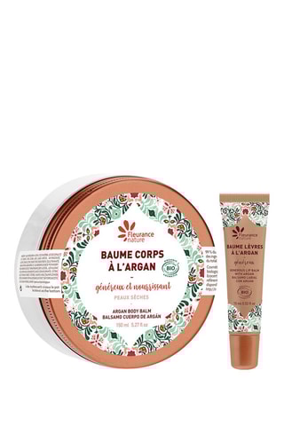 Duo baume à lèvres et baume corps à l'argan bio - 2 produits