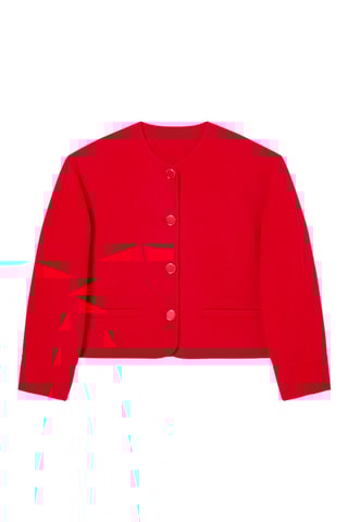 Manteau réversible en laine - Rouge