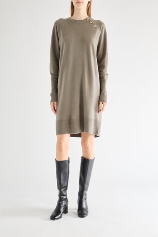 Robe droite en mérinos - Kaki