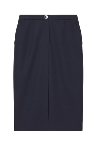 Jupe midi en laine - Noir