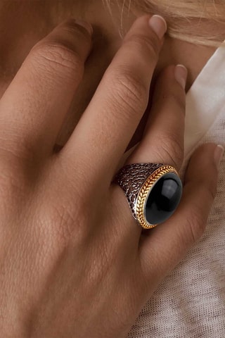 Bague Calypso - Argent et onyx