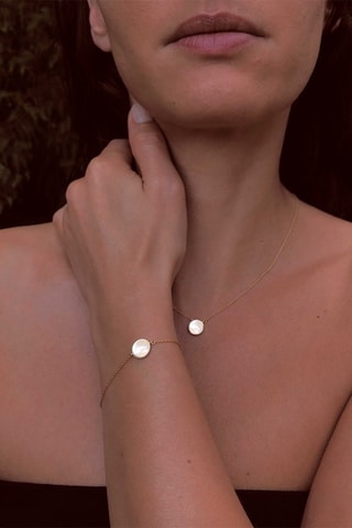 Parure - Argent plaqué or jaune et nacre
