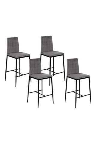 4 bancos Cinzento e preto