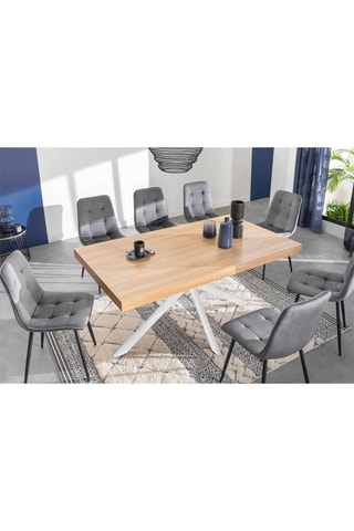Mesa Brixton - Imitação madeira e branco