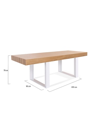 Mesa Brixton - Imitação de madeira e branco