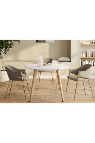 Mesa de jantar Stacy - Branco e natural