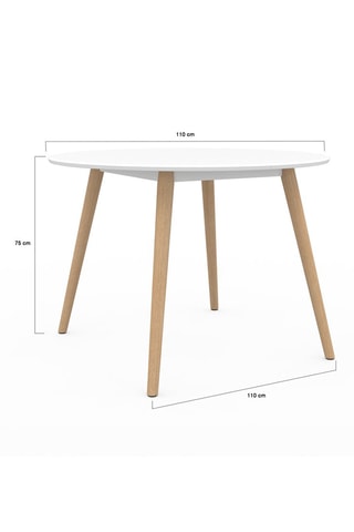 Mesa de jantar Stacy - Branco e natural