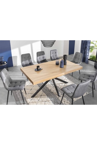 Mesa Brixton - Imitação de madeira e preto