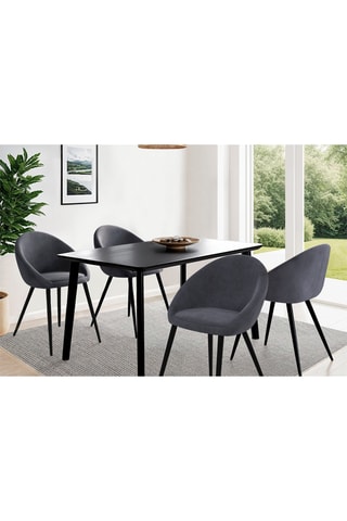 4 cadeiras Dory - Cinzento e preto