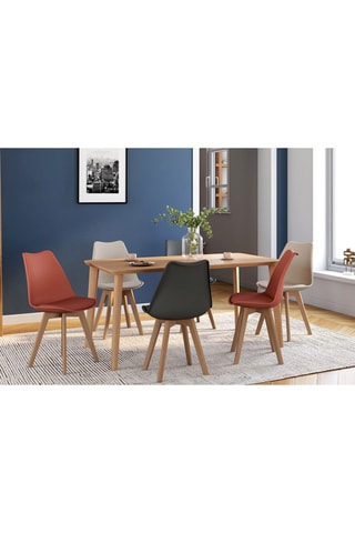 6 cadeiras Nordia - Bege, terracotta e cinzento-escuro