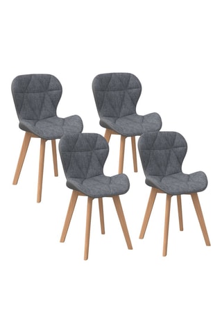 4 chaises bois et hévéa Gladys - 50 x 79 x 48 cm