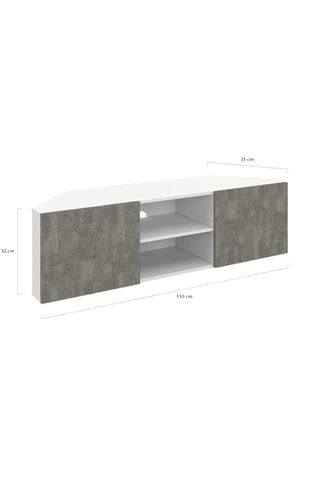 Meuble TV avec LED 2 portes Kléa - 110 x 32 x 31 cm