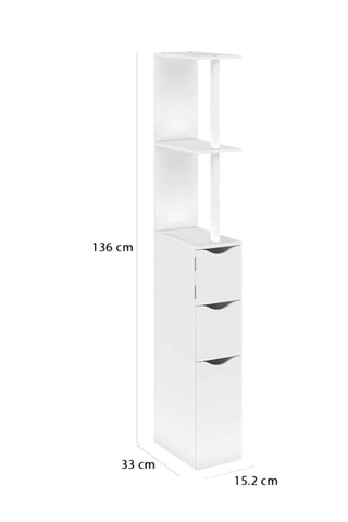 Coluna casa de banho 1 porta - 15,2 x 33 x 136 cm