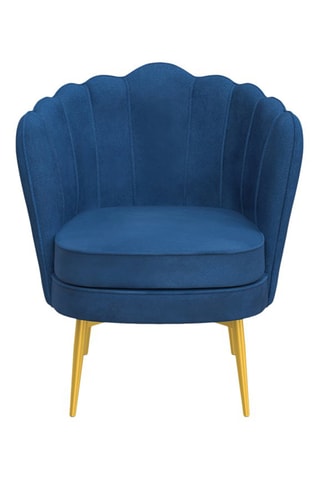 Fauteuil Arielle - Bleu et doré - Velours