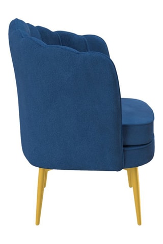 Fauteuil Arielle - Bleu et doré - Velours